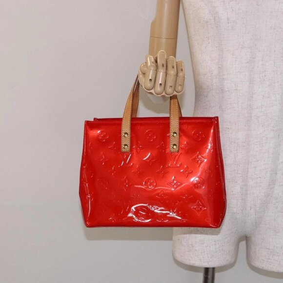 LOUIS VUITTON Monogram Vernis Reade PM Hand Bag Red Rouge M91088 LV Auth ep10371 - Picture 3 of 16